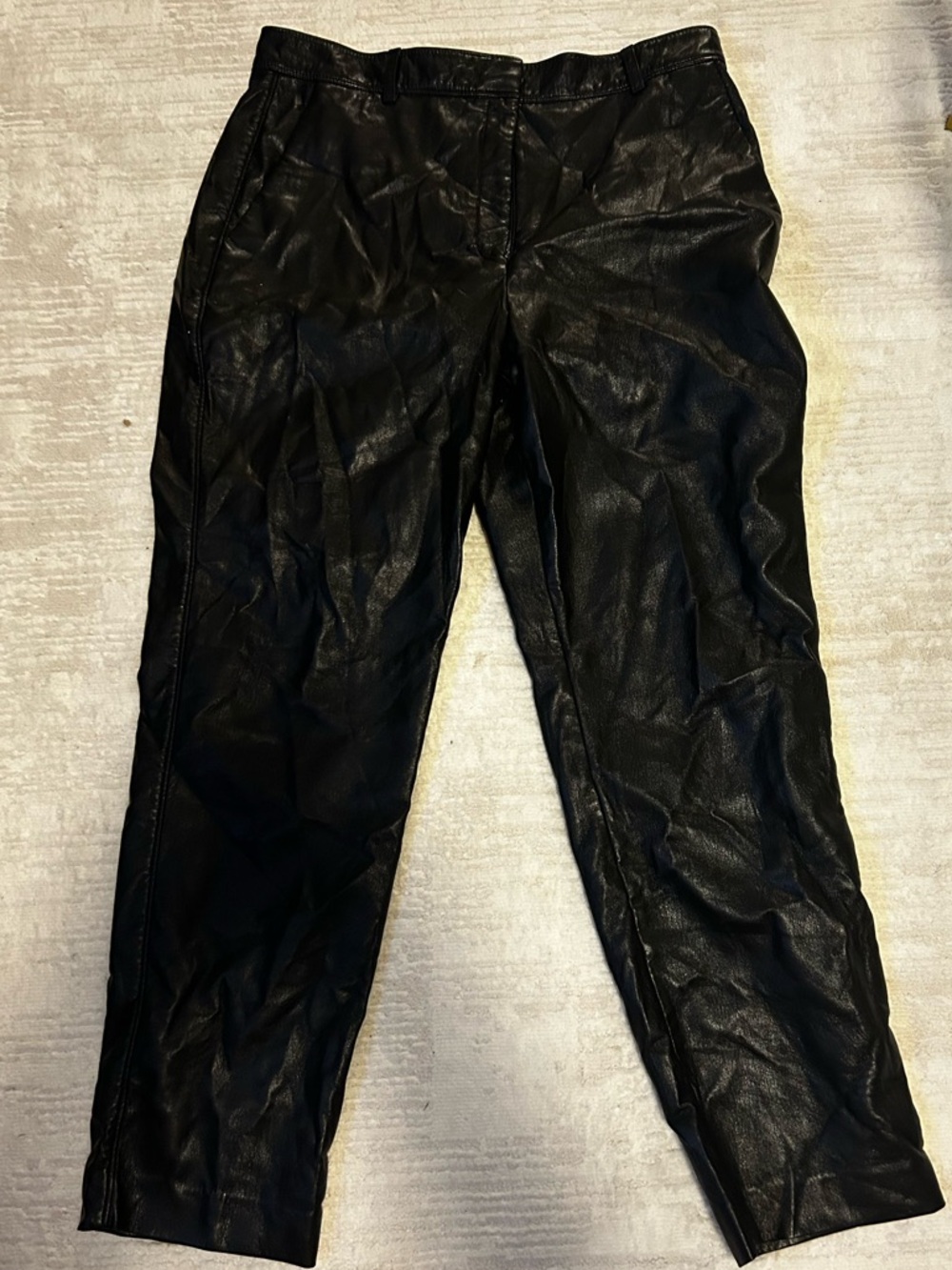 Aritzia Black Faux Leather Trousers